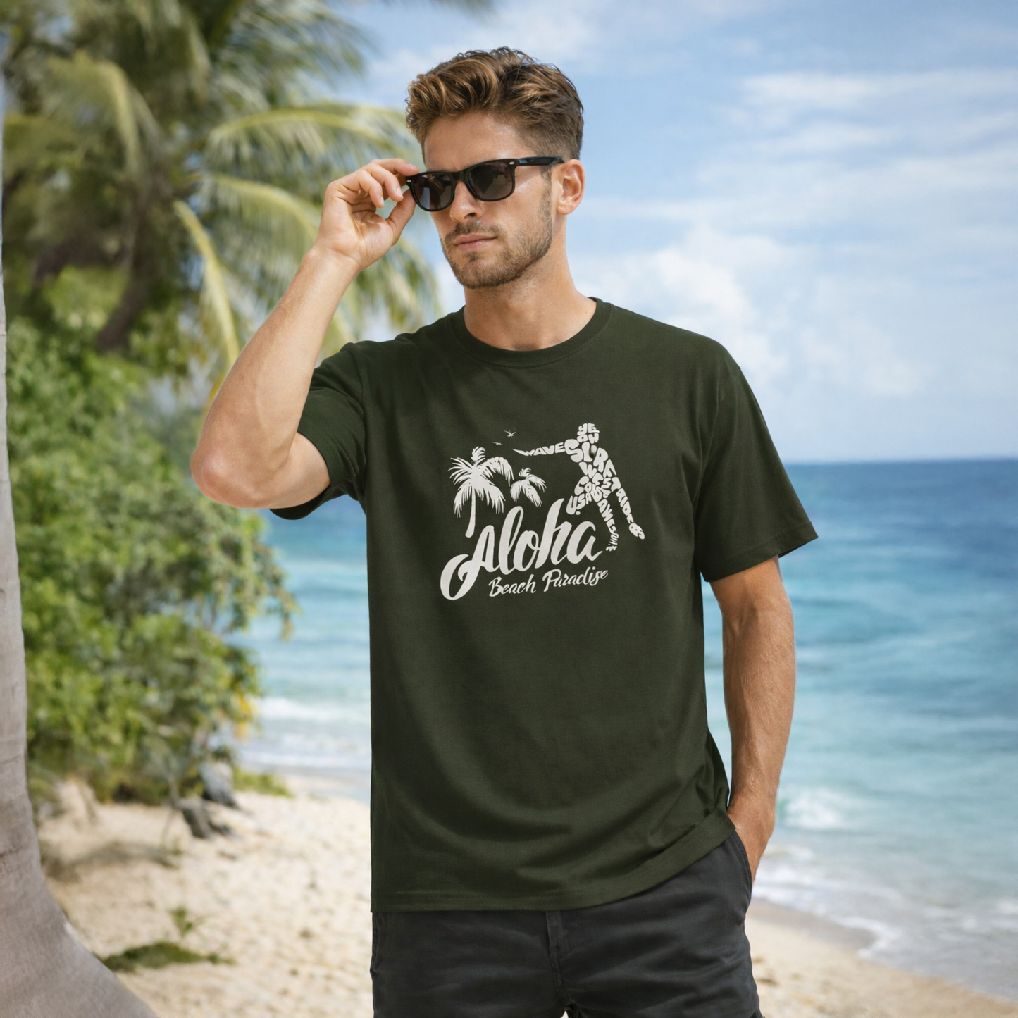 T-shirt unisexe classique à col rond, confortable en coton, idéal pour tous les jours