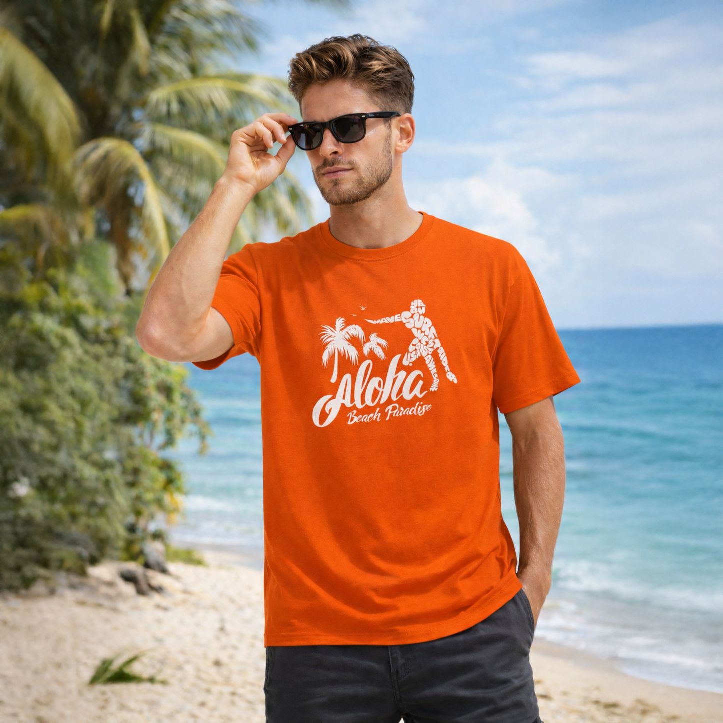 T-shirt unisexe classique à col rond, confortable en coton, idéal pour tous les jours