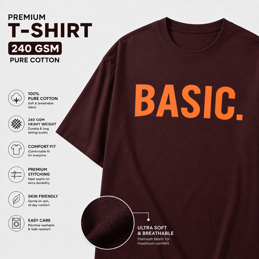 BASIC Printed Unisex Oversized Classic T-Shirt | Front Print collection