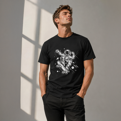 T-shirt unisexe léger en coton à col rond