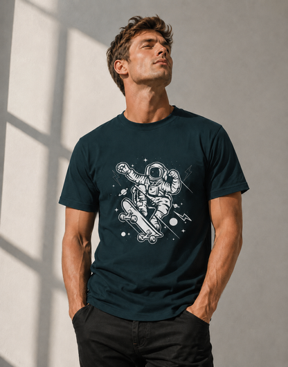 T-shirt unisexe léger en coton à col rond