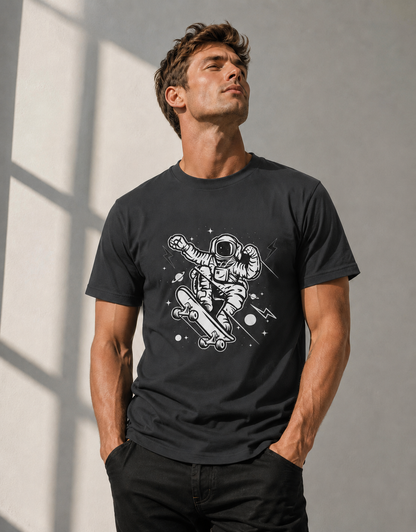T-shirt unisexe léger en coton à col rond