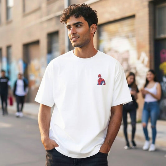 Spidey Profile Minimalist White T-Shirt | Unisex Classic Crew T-Shirt